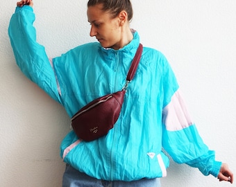 Vintage Windbreaker Jacket / Blue Retro Activewear / Hipster Windbreaker Size L Large / Stylish windbreaker / Light Blue Jacket