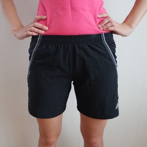 ADIDAS Black Shorts Adidas Vintage Sport Shorts Black Adidas Vintage Activewear Three stripes Small Size Black shorts Sportswear