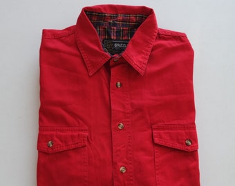 red denim shirt