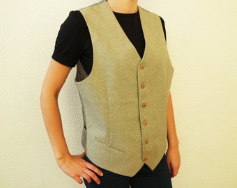 Vintage Gray Vest Mens Classic Gray Vest Waistcoat Vest Men vest Beige Gray vest Vintage vest Size 50/182