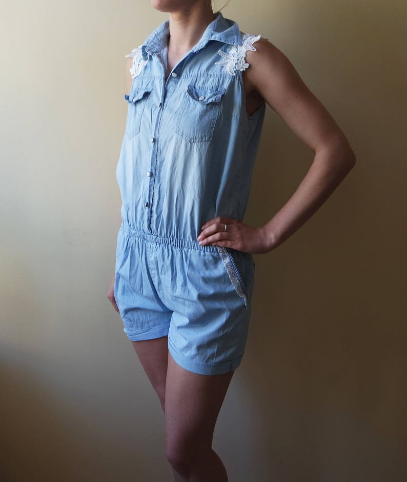 womens denim shortalls