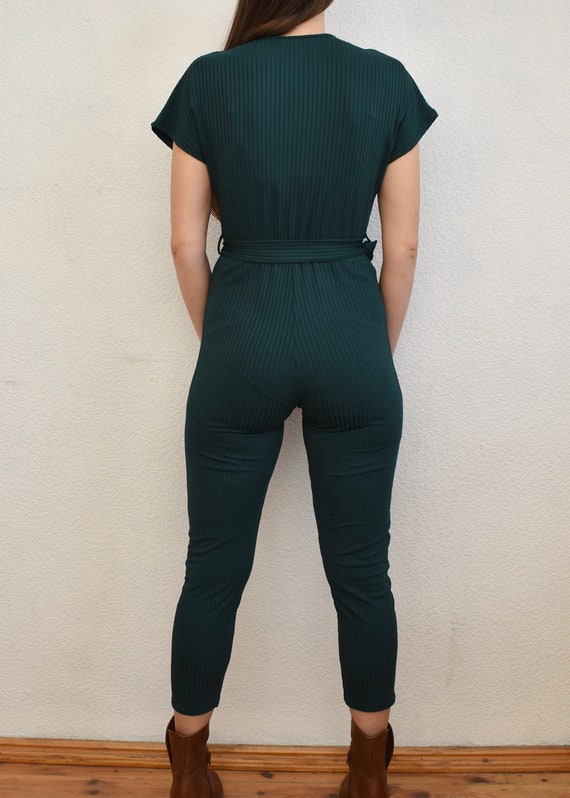 Vintage Women's Dark Green Jumpsuit Fitting Jumps… - image 4