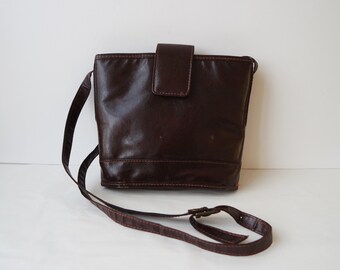 Vintage Brown Shoulder Bag Faux Leather Bag Messenger Bag Crossbody Bag Brown Leather Bag Vegan Leather Bag Handbag