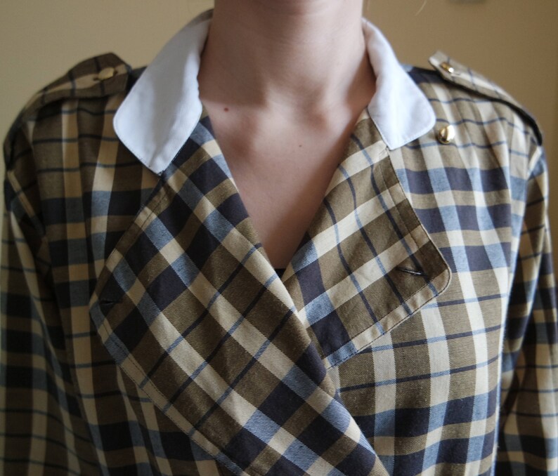 Vintage Shirt Unisex Oxford Shirt Chequered Longsleeve Unisex Womens size 42 Shirt Mustard Yellow Oxford Shirt Vintage Hipster shirt