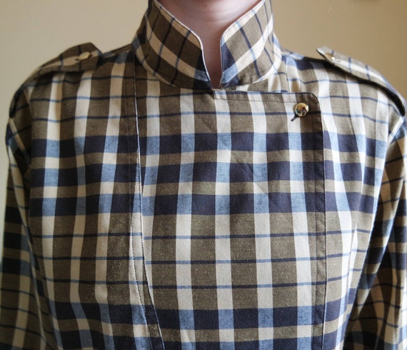 Vintage Shirt Unisex Oxford Shirt Chequered Longsleeve Unisex Womens size 42 Shirt Mustard Yellow Oxford Shirt Vintage Hipster shirt