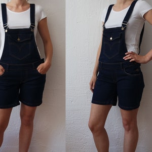 Vintage Denim Overall Damen Shortalls Jeans Blau Denim Overall Arbeiter Overall Ein Stück Blau Denim Shortalls Damen