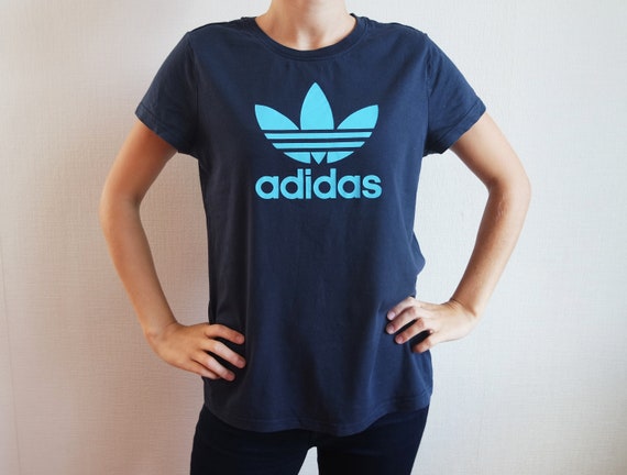 blue adidas shirt womens