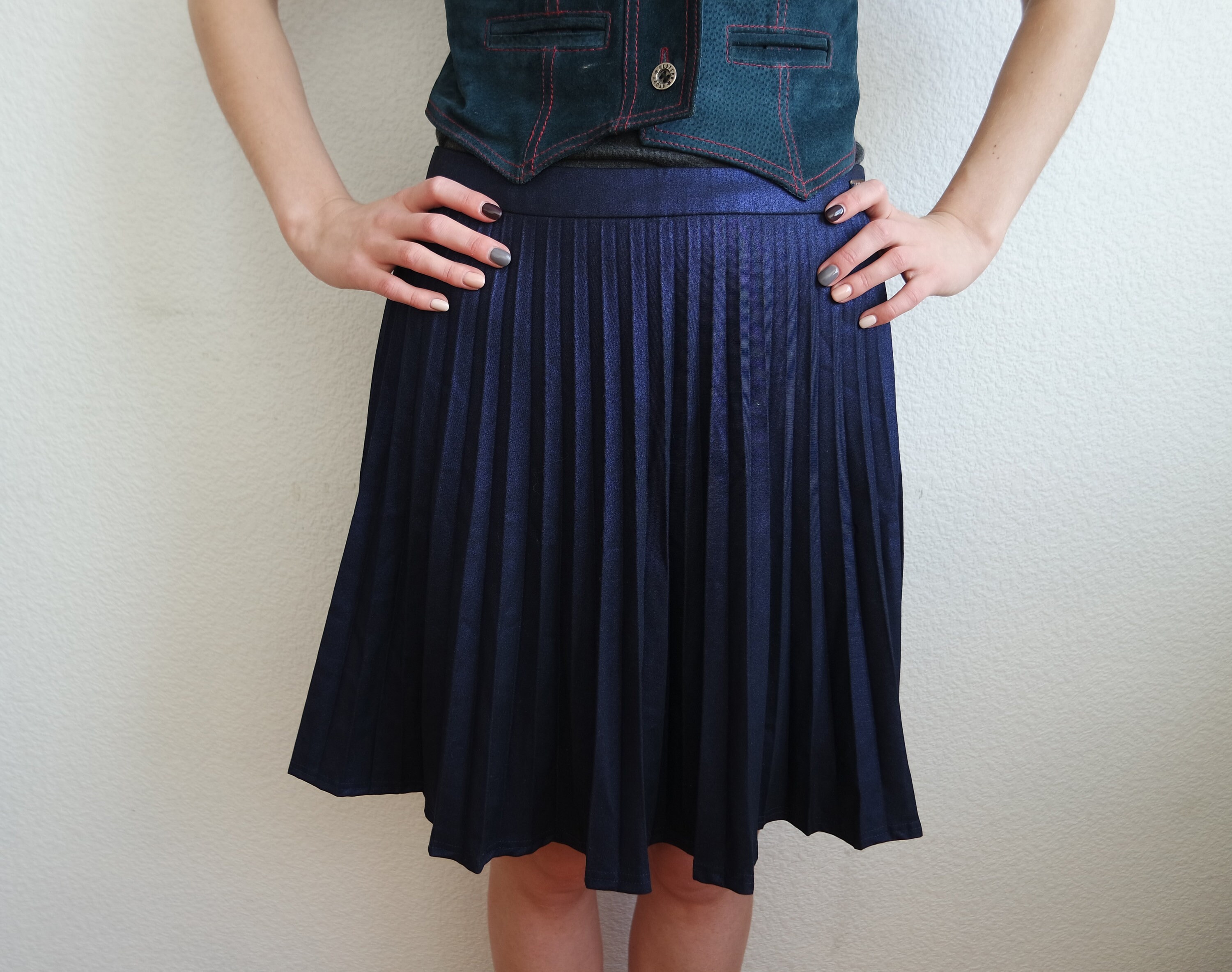 Vintage Pleated Skirt Navy Pleated Mini Skirts Vintage Skirt - Etsy