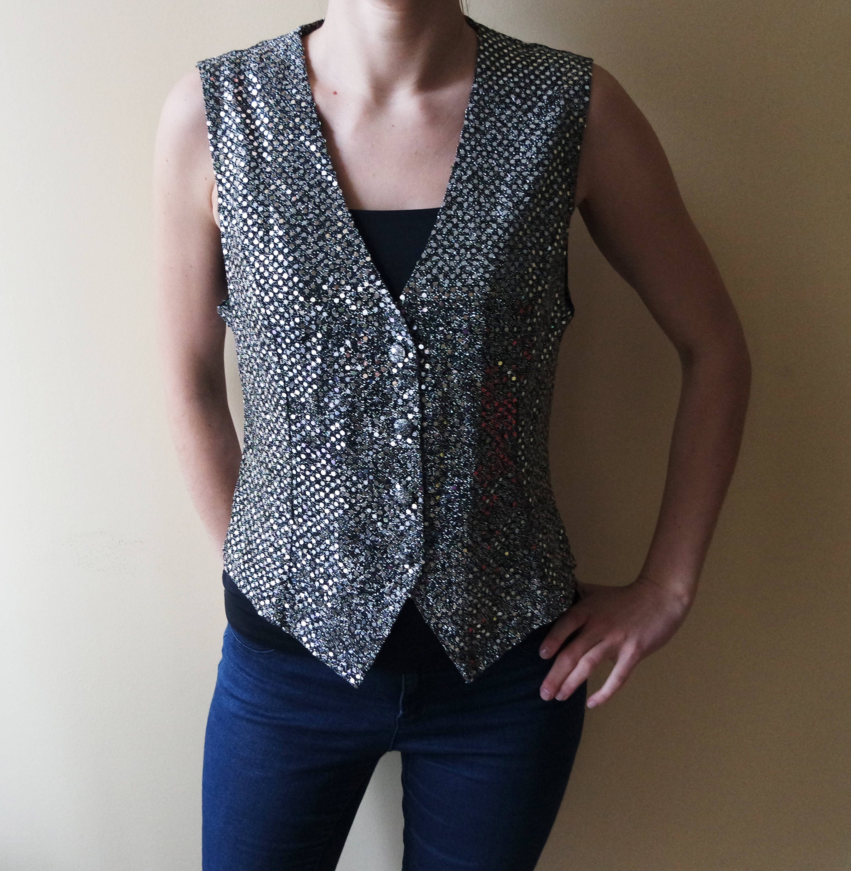 sequin vest womens