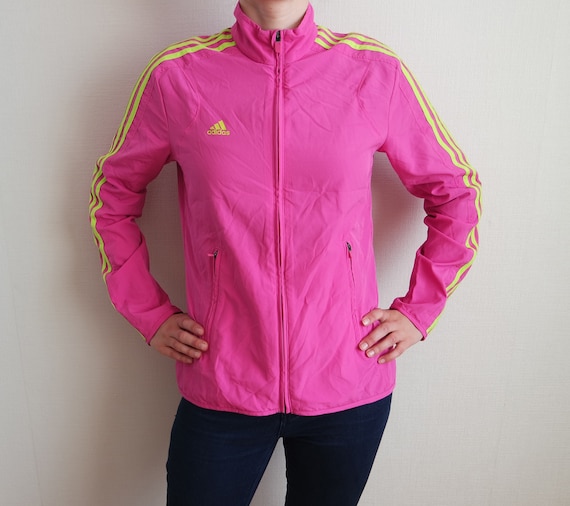 adidas jacket pink stripes