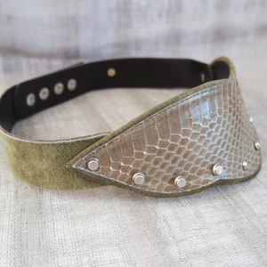 Vintage Women&#39;s Waist Belt Beige Suede Belt Pale Greenish Belt Womens Wide Belt Decorative Belt  Belt Made in Austria