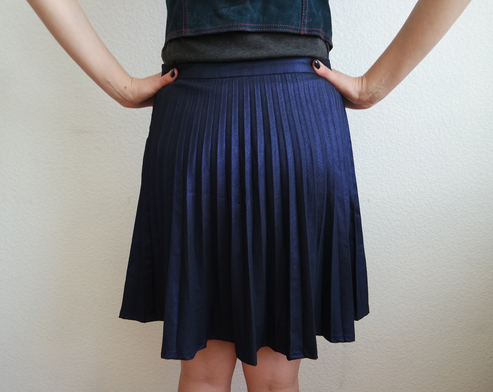 Vintage Pleated Skirt Navy Pleated Mini Skirts Vintage Skirt - Etsy