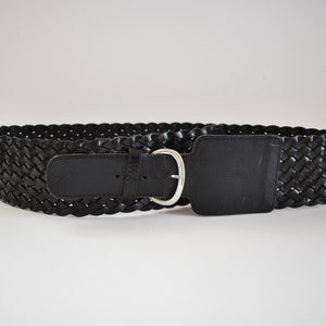 Vintage Women&#39;s Waist Belt, Real Leather Belt, Hips Belt, Wide Leather Belt, Black Leather Belt,  Belt 91cm 96cm