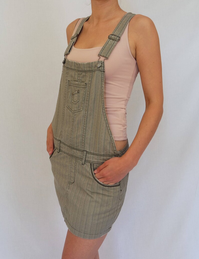 Vintage Skirt Overalls Denim Miniskirt Jeans Jumpsuit Short Etsy