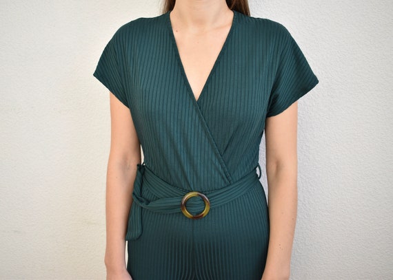 Vintage Women's Dark Green Jumpsuit Fitting Jumps… - image 8