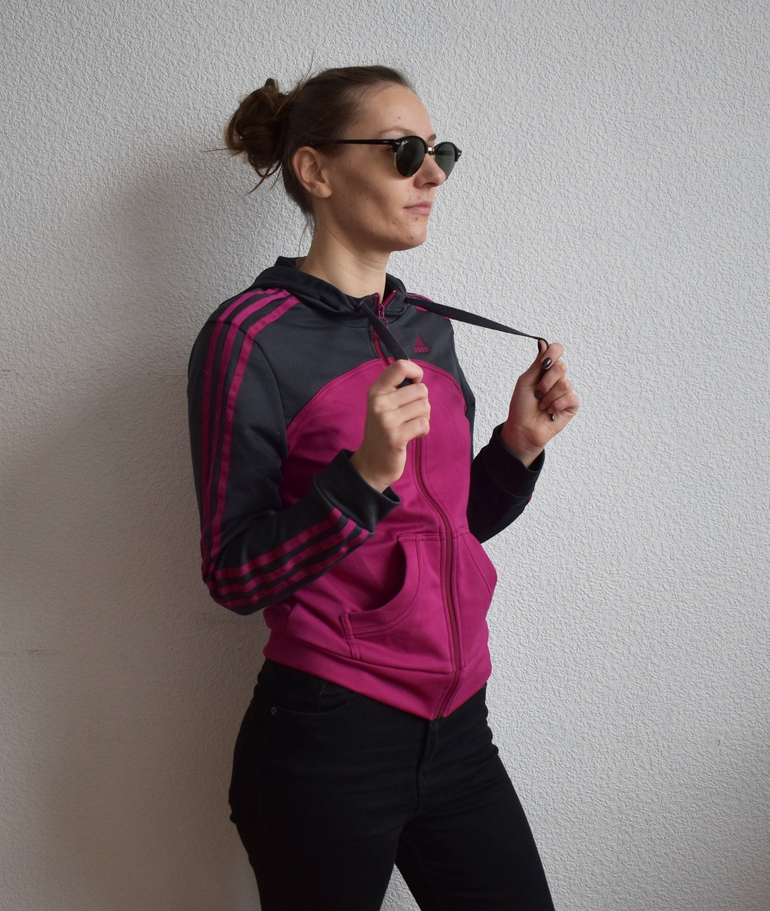Pink ADIDAS Jacke Vintage Sport Tracking Jacke Grau Adidas ...