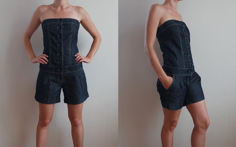 womens denim shortalls