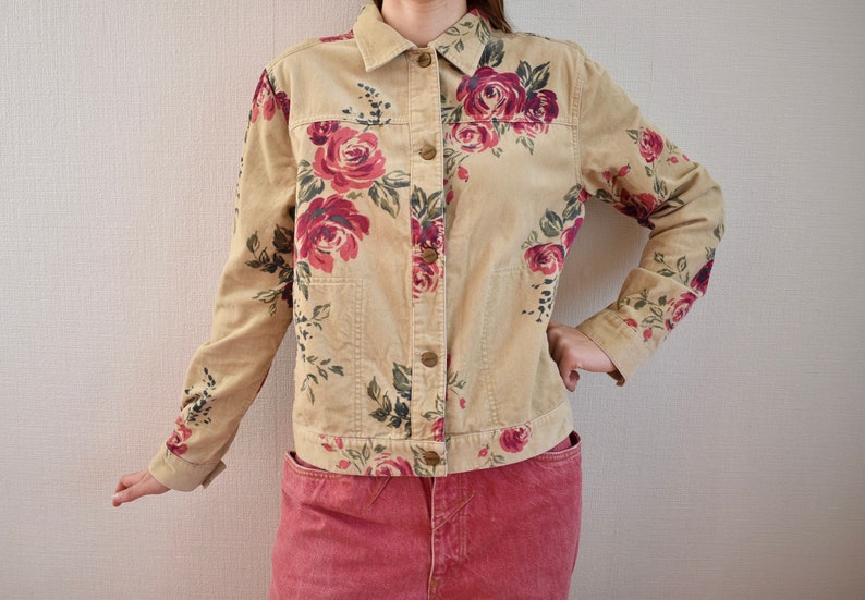 Vintage Velvet Jacket Beige Floral Womens Jacket Vintage Beige Velvet Coat Jacket Corduroy Blazer With Buttons Classic Short Jacket
