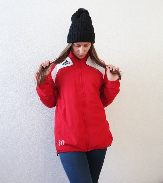 Women's red adidas bomber deals jacket