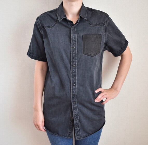 Camisa de mezclilla vintage Camisa de mezclilla para hombre Camisa