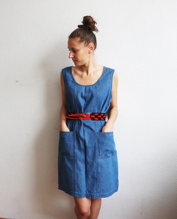 short sleeve blue jean dress