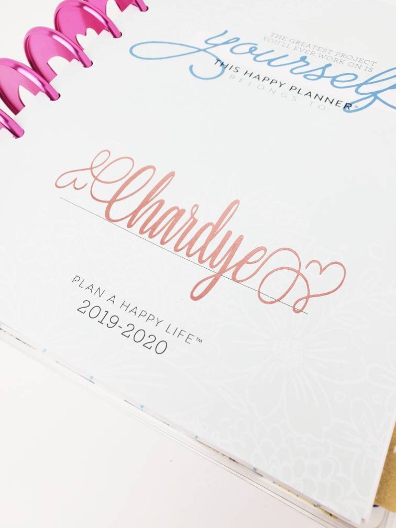 Rose Gold Name Decals for Happy planner mini classic and Etsy