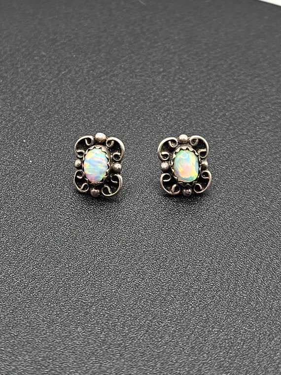 AAA GENUINE OPAL post earrings in sterling silver… - image 5