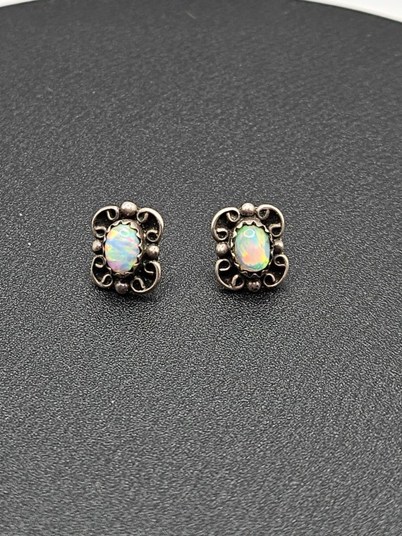 AAA GENUINE OPAL post earrings in sterling silver… - image 6