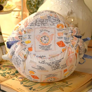 TEA COSY Large Size Afternoon Tea Drop In Snuggie Original fits your 42-48 Oz large teapot is lined with blue floral print zdjęcie 7