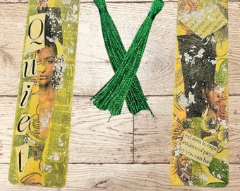 Mixed media art wooden bookmark