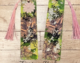 Mixed media art wooden bookmark
