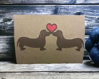 Handmade greeting card - Weiner dogs