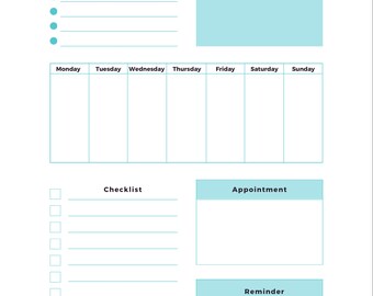 Weekly Planner - Turquoise
