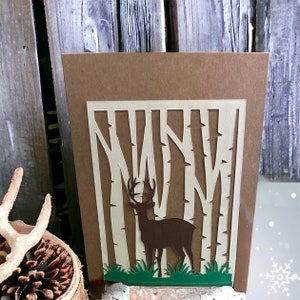 Carte de voeux faite main - Cerf