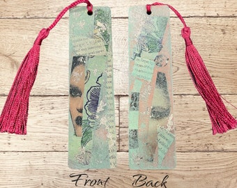 Mixed media art wooden bookmark