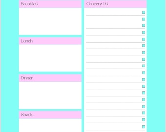 Meal planner digital download