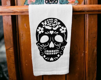 Flour sack tea towel - Sugar Skull