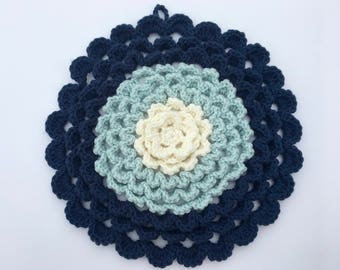 Crocheted Flower Petal Potholder/Hot Pad