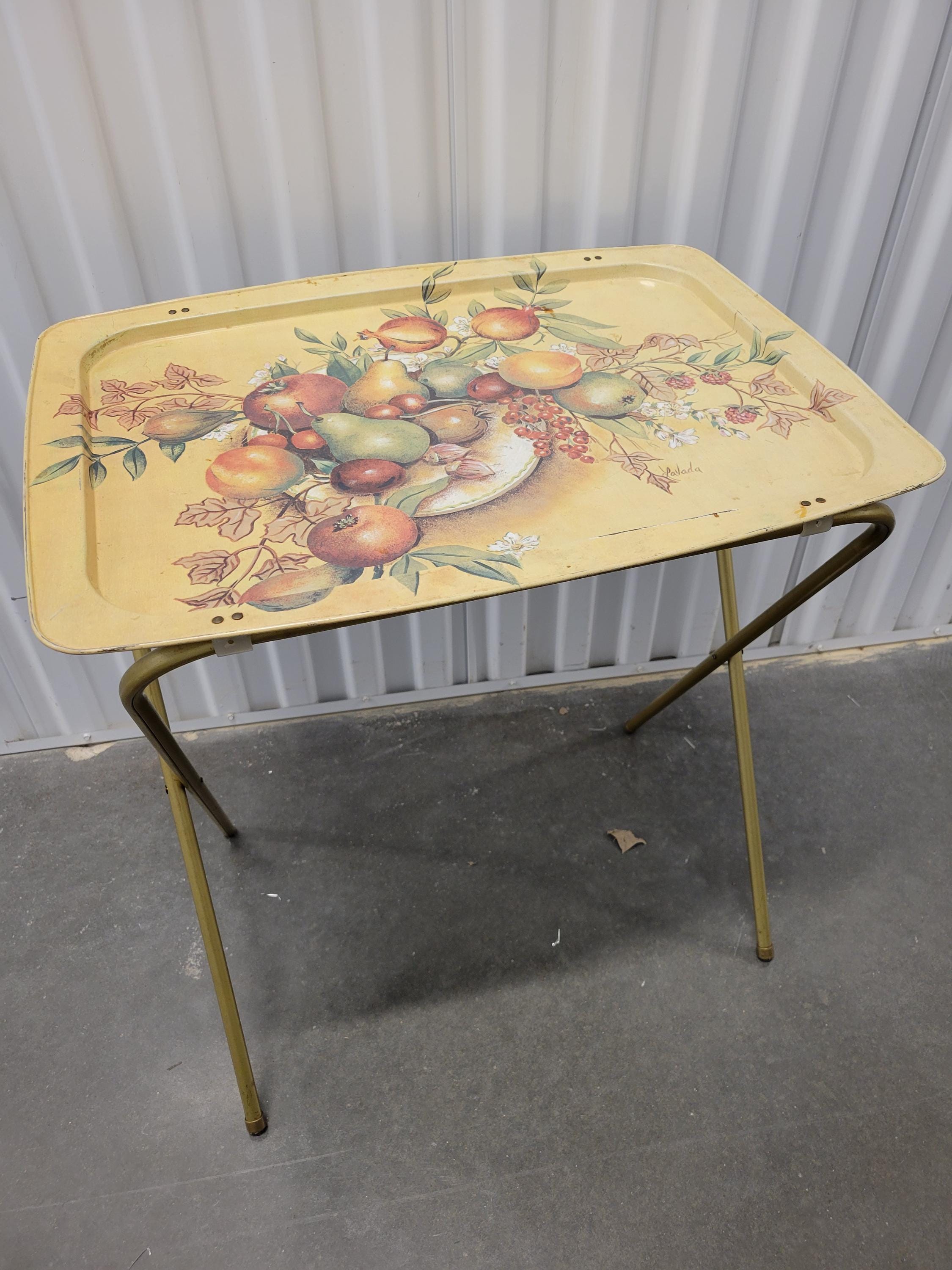 Vintage Metal Folding Tray