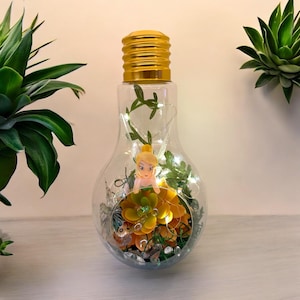 Unique Table Gifts Fairy 2 Lightbulb Terrarium