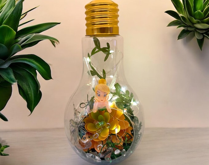 Unique Table Gifts Fairy 2 Lightbulb Terrarium