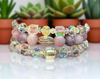 Amethyst Crystal Bracelet Stack