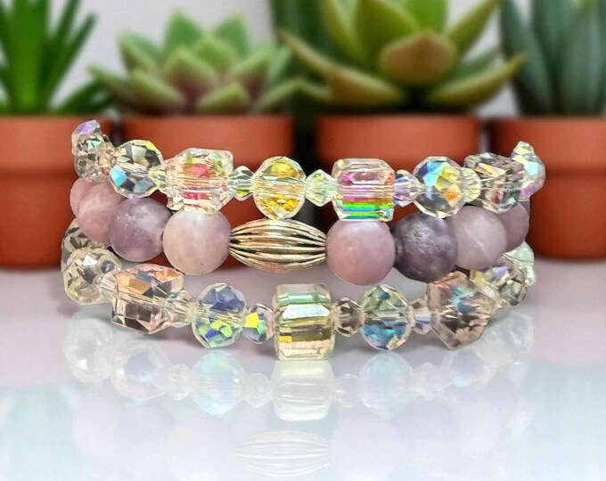 Amethyst Crystal Bracelet Stack