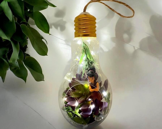Large Fairy #4 Lightbulb Terrarium