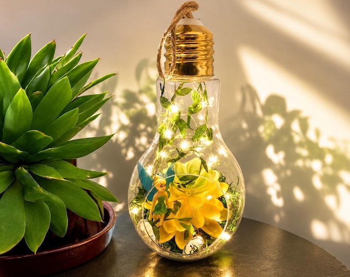 Fairy Hanging Lightbulb Terrarium #4