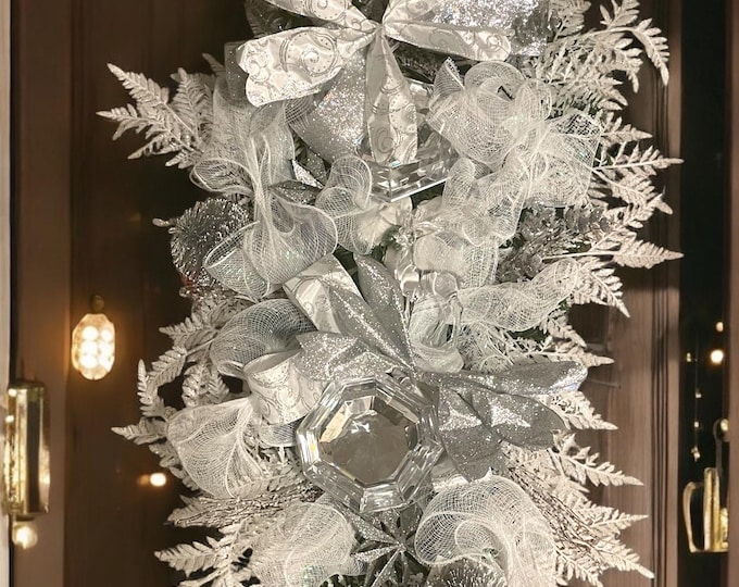 38” Holiday Clear Jewel Door Swag