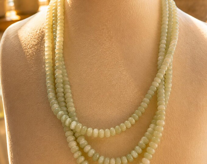 3 Strand Jade Adjustable Necklace