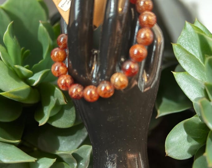 10mm Garnet Bead Bracelet