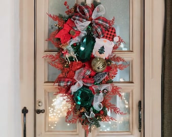 Holiday Jewel Swag Wreath for Door Decoration