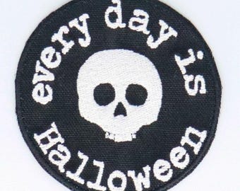 Every Day is Halloween patch with skull